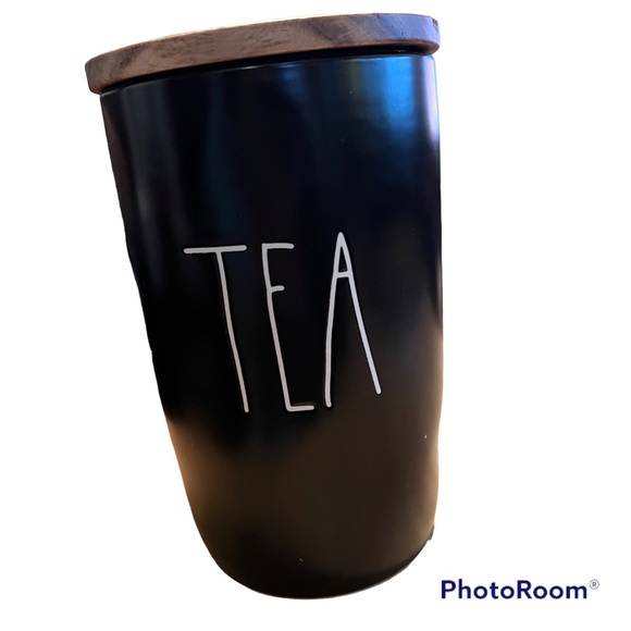 Rae Dunn Other New Rae Dunn Tea Canister With Wooden Lid Black